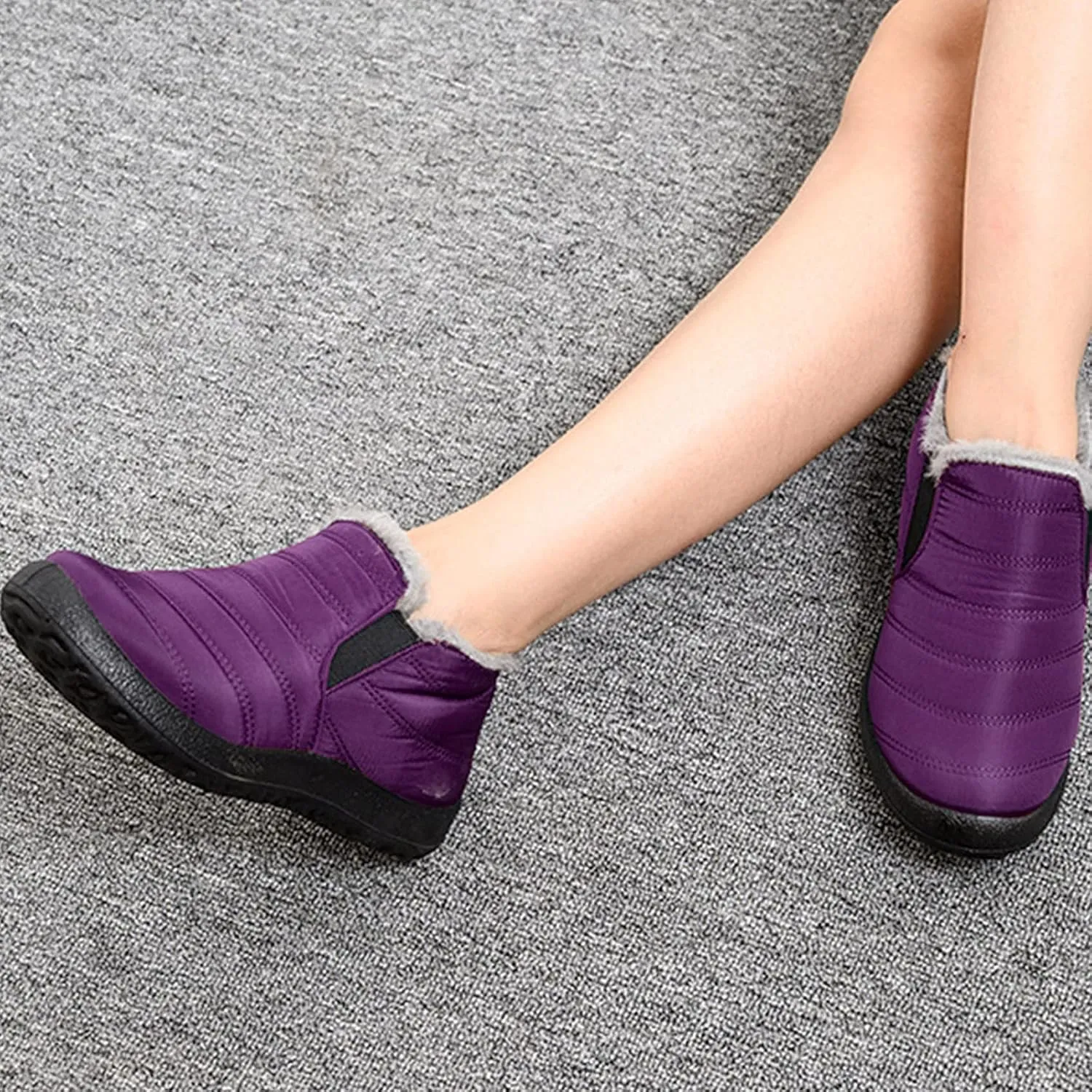 SBGMoSJ Womens Waterproof Winter Boots Rubber Womens Boots Winter Winter Boots Women Size 8 Black Outdoor Boots Women Rubber Wide Toe Box Women Winter Boot