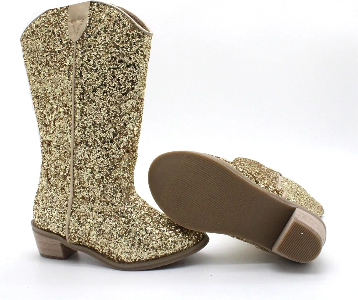 Sequins High Heels Pumps for Girl Waterproof Cowboy Western Boots Boot Knee High Boots Mid Calf Boots