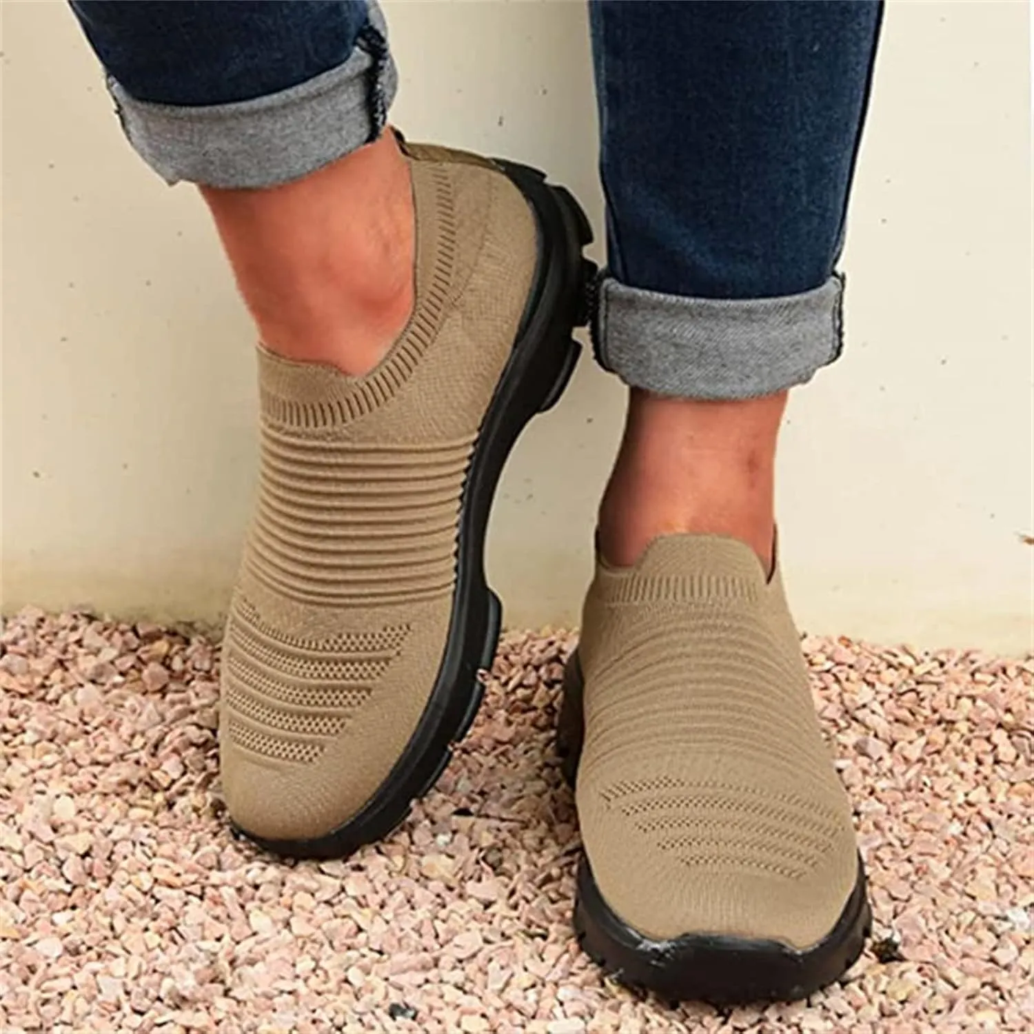 Shoes For Women Sneakers Trendy Walking Shoes Comfort Light Weight Mesh Casual Athletic Gym Tennis Running Slip On Sneakers