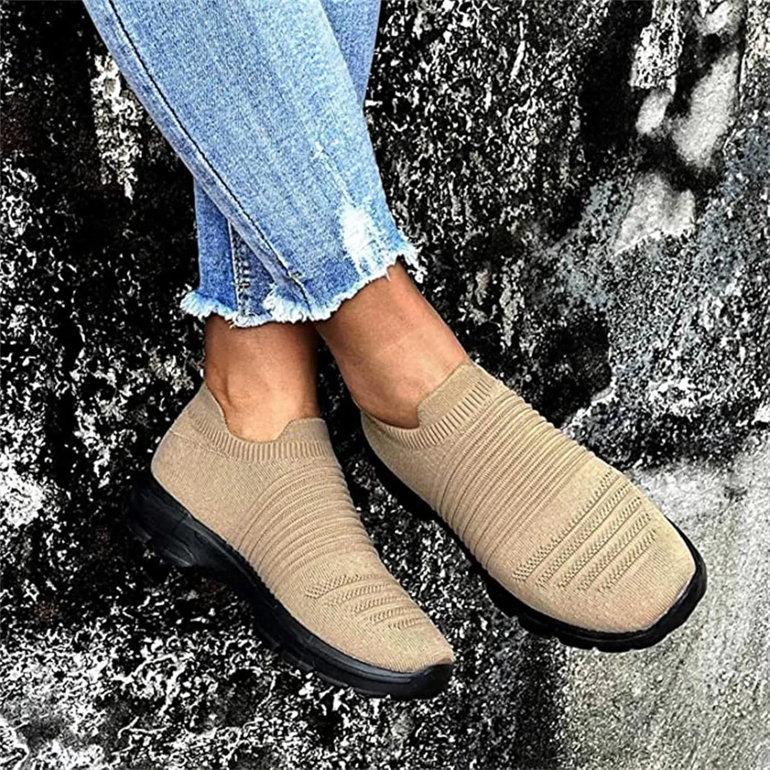 Shoes For Women Sneakers Trendy Walking Shoes Comfort Light Weight Mesh Casual Athletic Gym Tennis Running Slip On Sneakers