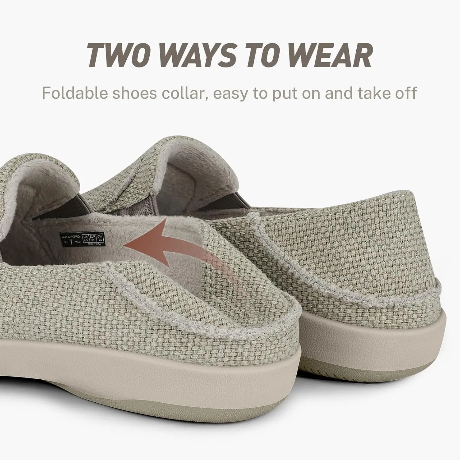 Slip On Shoes Women, Comfortable Loafers for Women Shoes with Arch Support, Orthopedic Walking Boat Shoes Women, Indoor Outdoor House Shoes with Non-Slip Rubber Sole