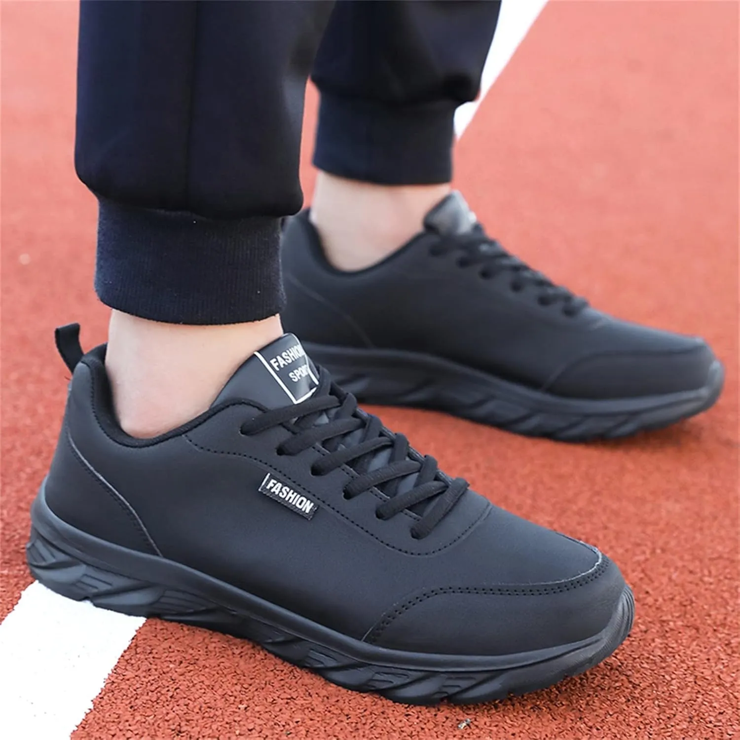 Slip-on Walking Shoes for Men Wide Width Sneakers Lace-Up Hiking Shoes Outdoor Work Shoes Waterproof Trekking Shoes