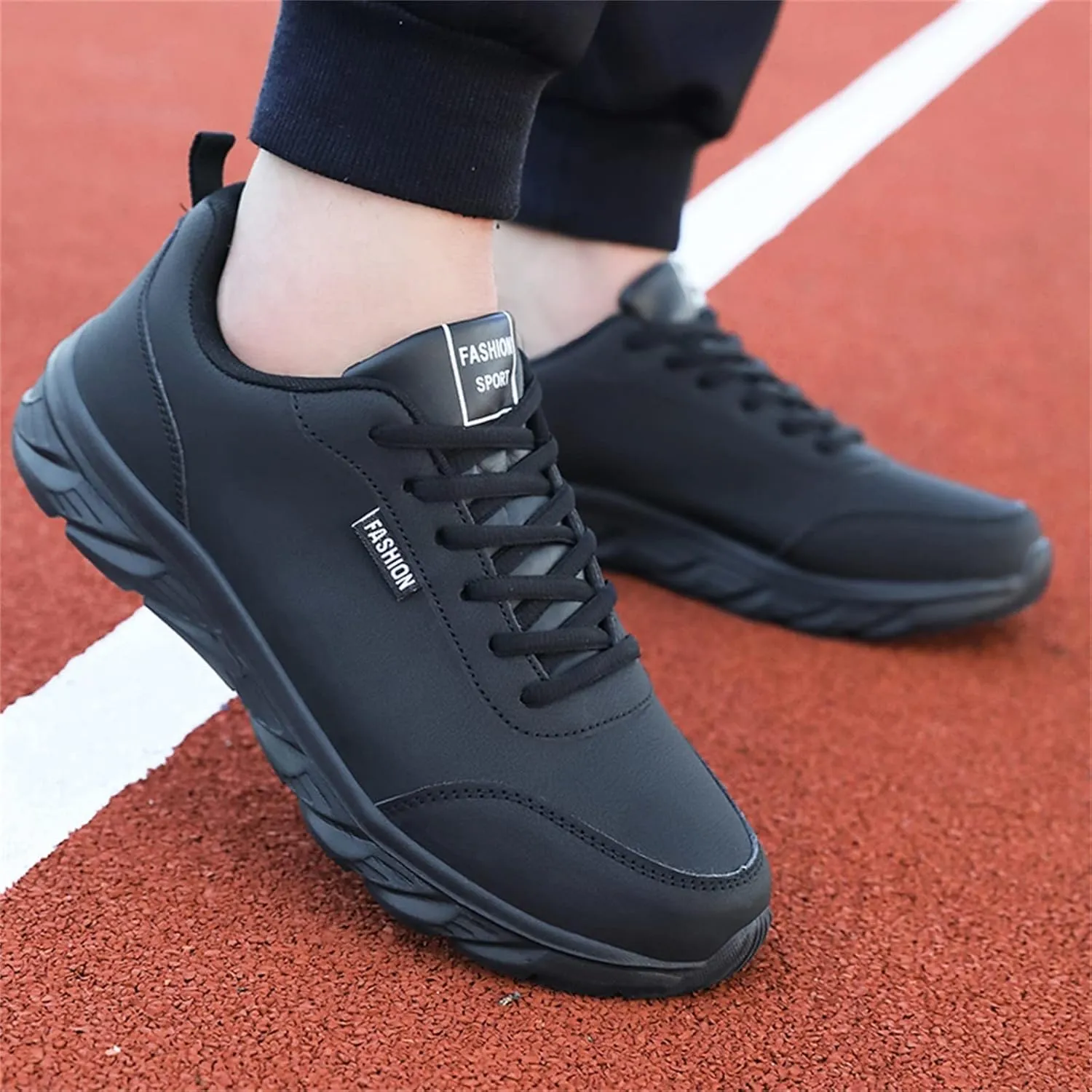 Slip-on Walking Shoes for Men Wide Width Sneakers Lace-Up Hiking Shoes Outdoor Work Shoes Waterproof Trekking Shoes
