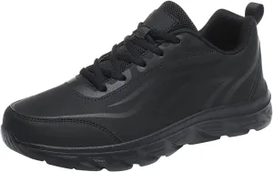Slip-on Walking Shoes for Men Wide Width Sneakers Lace-Up Hiking Shoes Outdoor Work Shoes Waterproof Trekking Shoes