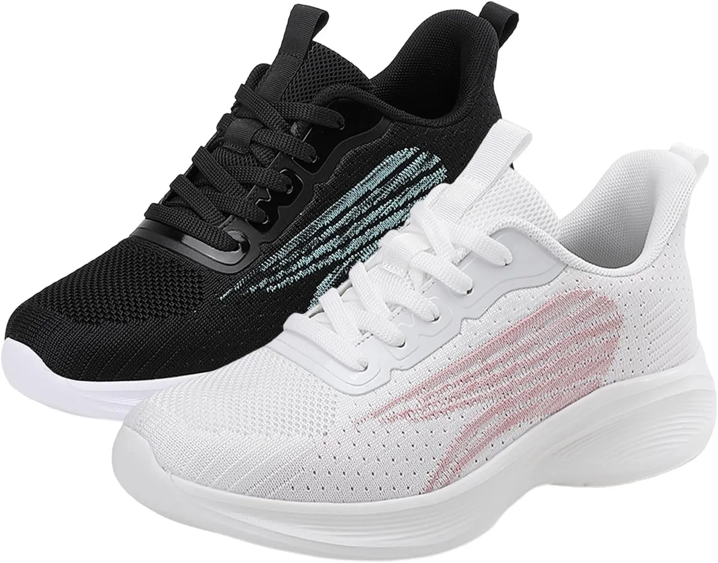 Slip on Walking Shoes for Women Dressy Knitted Non Slip Arch Support Running Shoes Breathable Mesh Sports Workout Tennis Shoes Ladies 2024 Fashion Sneakers