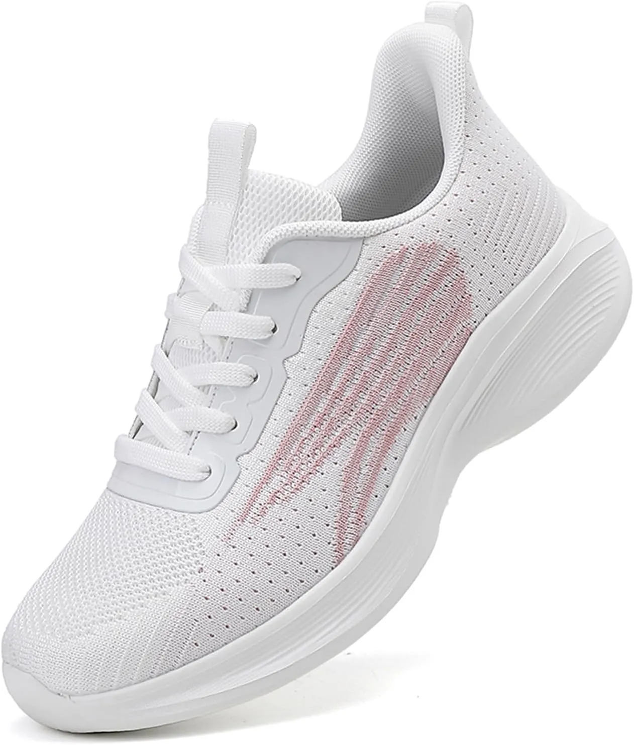 Slip on Walking Shoes for Women Dressy Knitted Non Slip Arch Support Running Shoes Breathable Mesh Sports Workout Tennis Shoes Ladies 2024 Fashion Sneakers
