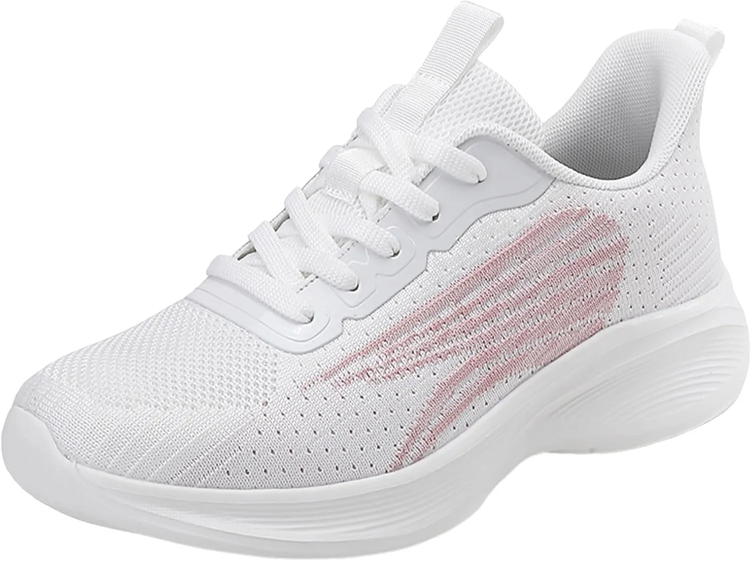 Slip on Walking Shoes for Women Dressy Knitted Non Slip Arch Support Running Shoes Breathable Mesh Sports Workout Tennis Shoes Ladies 2024 Fashion Sneakers