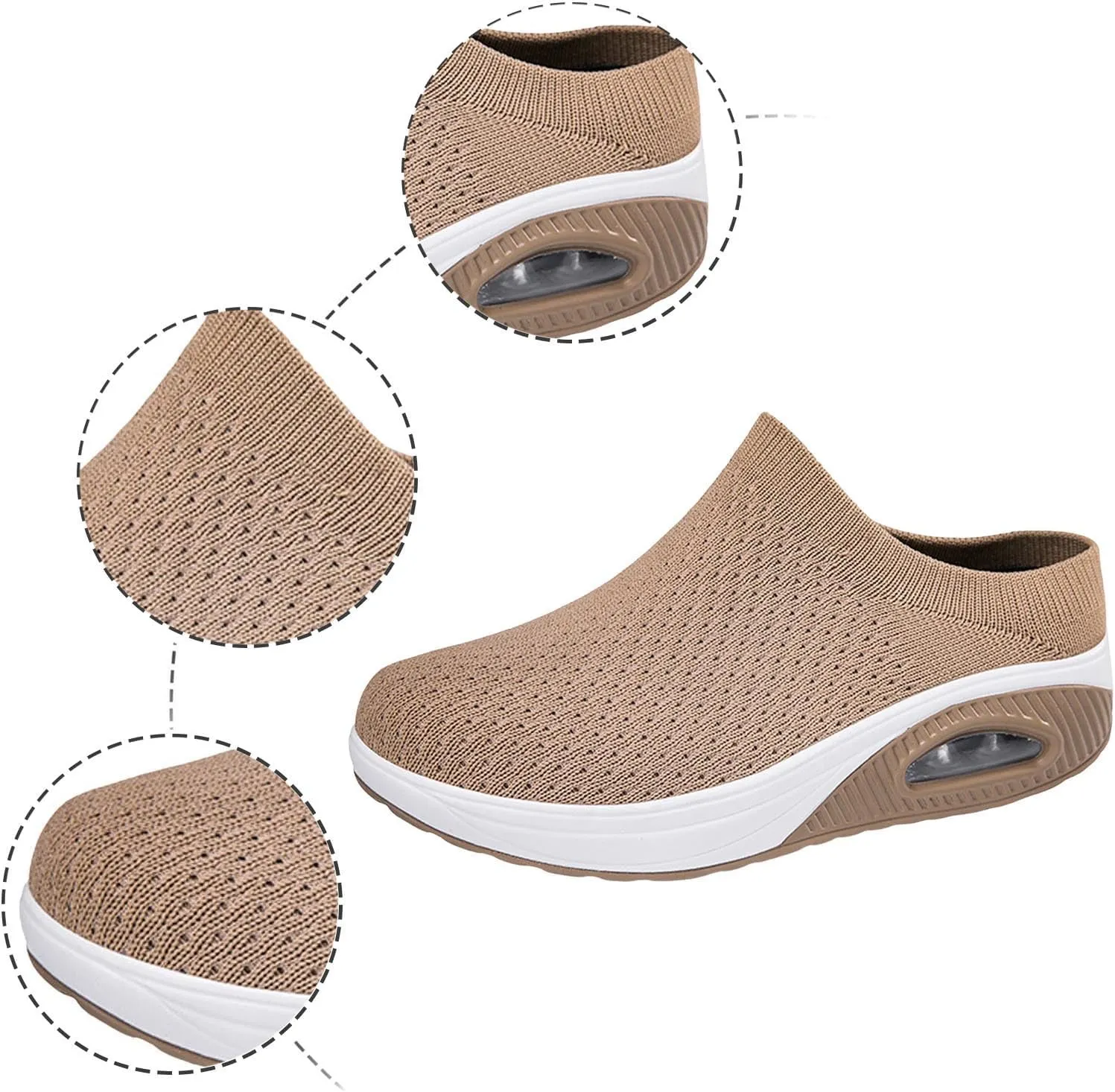 Slip on Walking Shoes for Women Non Slip Memory Foam Running Shoes Wide Width Breathable Gym Workout Shoes Lightweight Fashion Sneakers