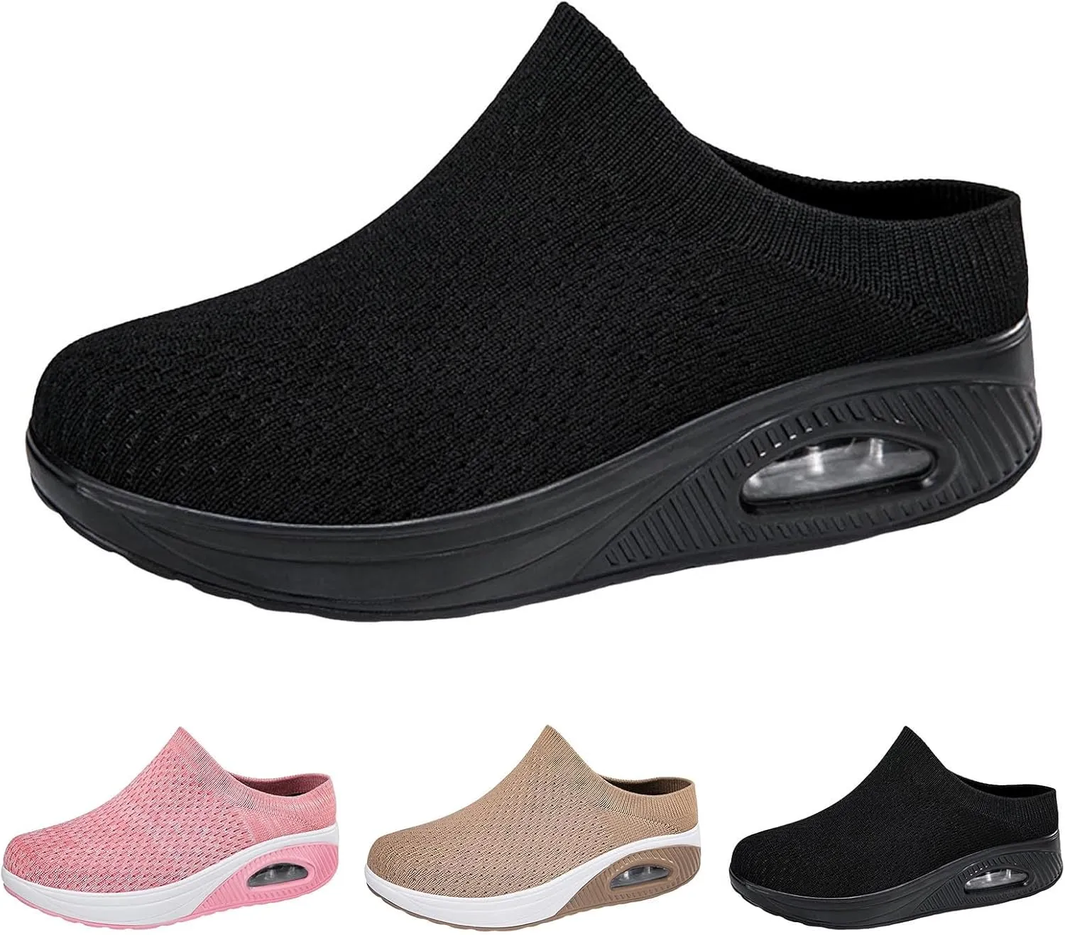 Slip on Walking Shoes for Women Non Slip Memory Foam Running Shoes Wide Width Breathable Gym Workout Shoes Lightweight Fashion Sneakers