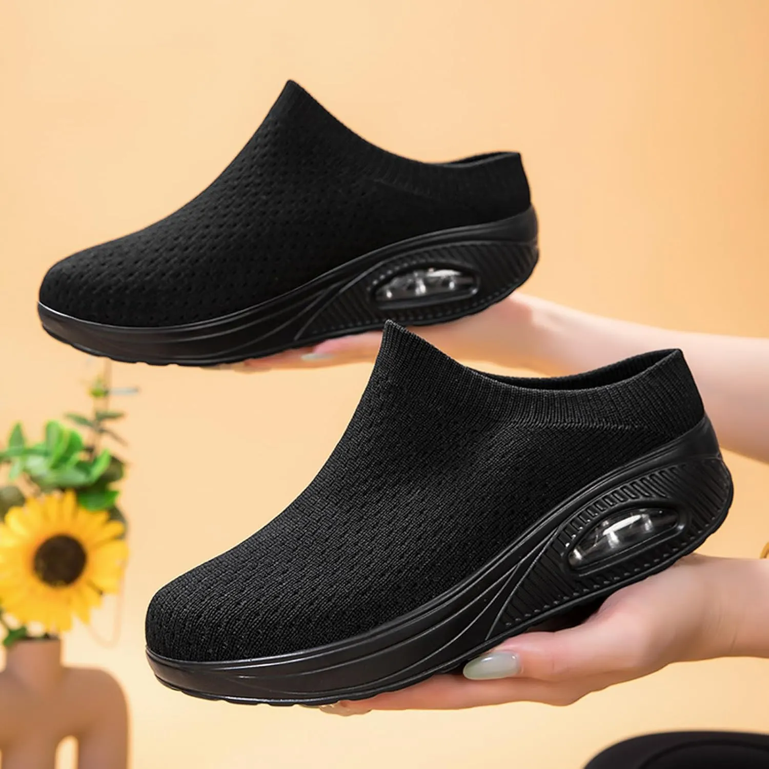 Slip on Walking Shoes for Women Non Slip Memory Foam Running Shoes Wide Width Breathable Gym Workout Shoes Lightweight Fashion Sneakers