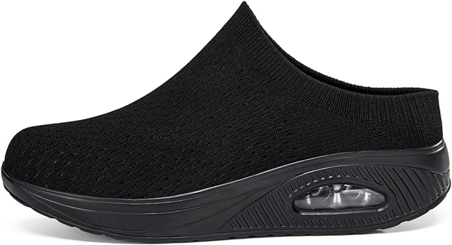 Slip on Walking Shoes for Women Non Slip Memory Foam Running Shoes Wide Width Breathable Gym Workout Shoes Lightweight Fashion Sneakers