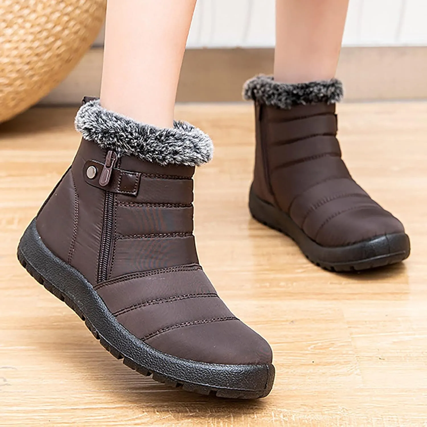 Slip on Winter Boots for Women Wide Women Waterproof Hiking Winter Snow Boots Long Women Winter Boots Slip on 8.5 Boots for Winter Fashion for Women Slip on Botas Para La Nieve De Mujer