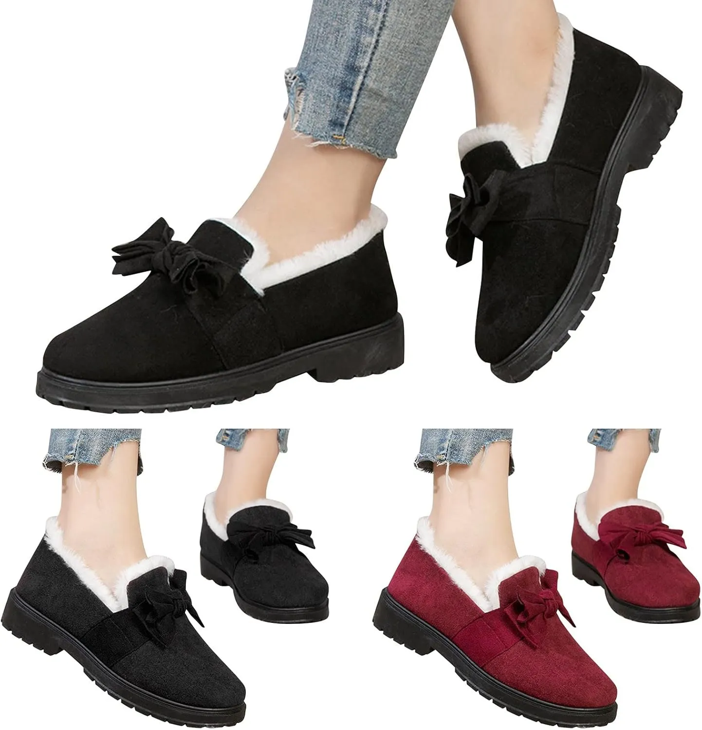 Snow Boots Cute Snow Boots for Women Waterproof Warm Womens Winter Dress Boots Size 12 Womens Winter Boots Wide Toe Slip Resistant Snow Boots for Women Waterproof Womens Boots Tall