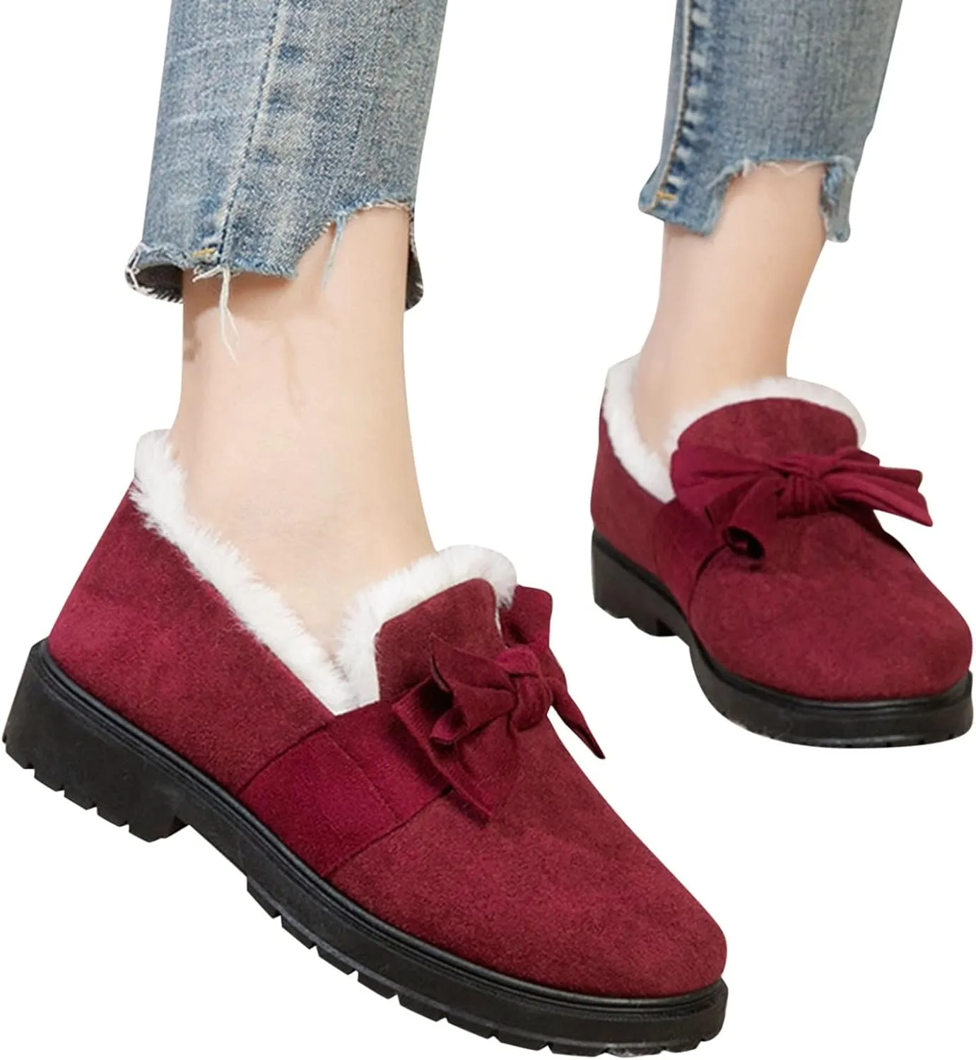 Snow Boots Cute Snow Boots for Women Waterproof Warm Womens Winter Dress Boots Size 12 Womens Winter Boots Wide Toe Slip Resistant Snow Boots for Women Waterproof Womens Boots Tall