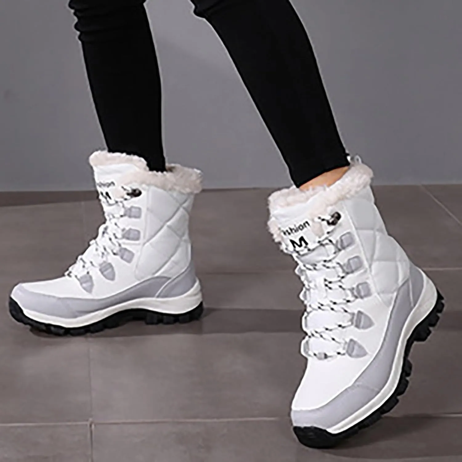 Snow Boots For Women Winter Boots for Women Large Size Outdoor Travel Thickened High Cotton Shoes Mid Calf Boots