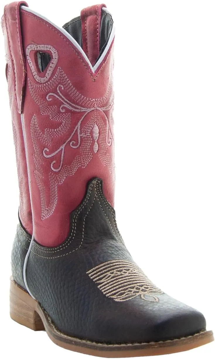 Soto Boots K3005 Girls Two-Toned Broad Square Toe Boots