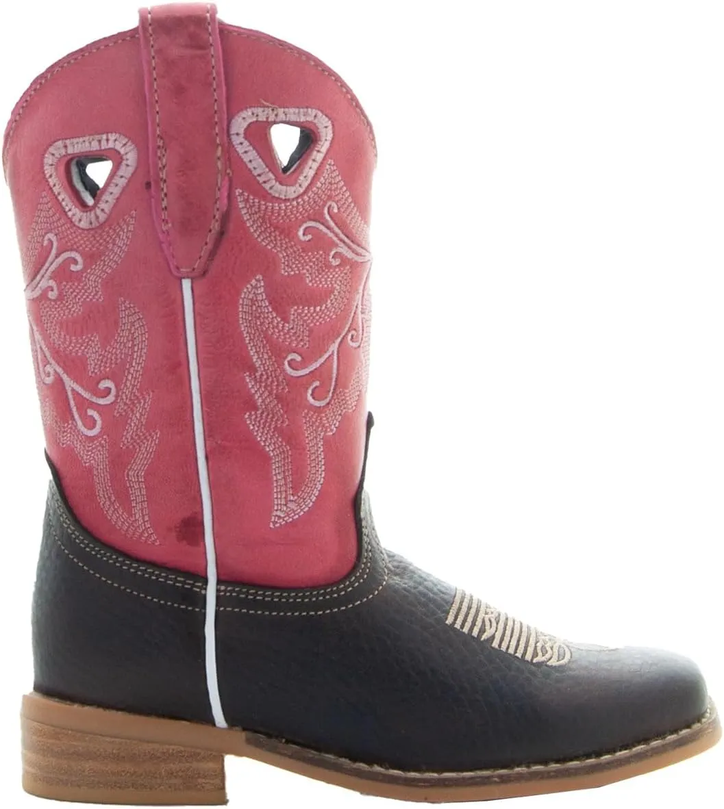 Soto Boots K3005 Girls Two-Toned Broad Square Toe Boots