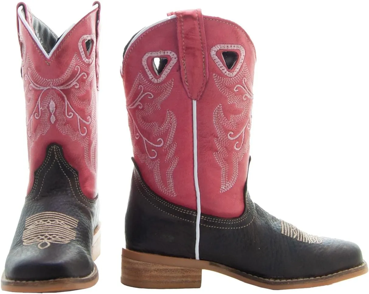 Soto Boots K3005 Girls Two-Toned Broad Square Toe Boots