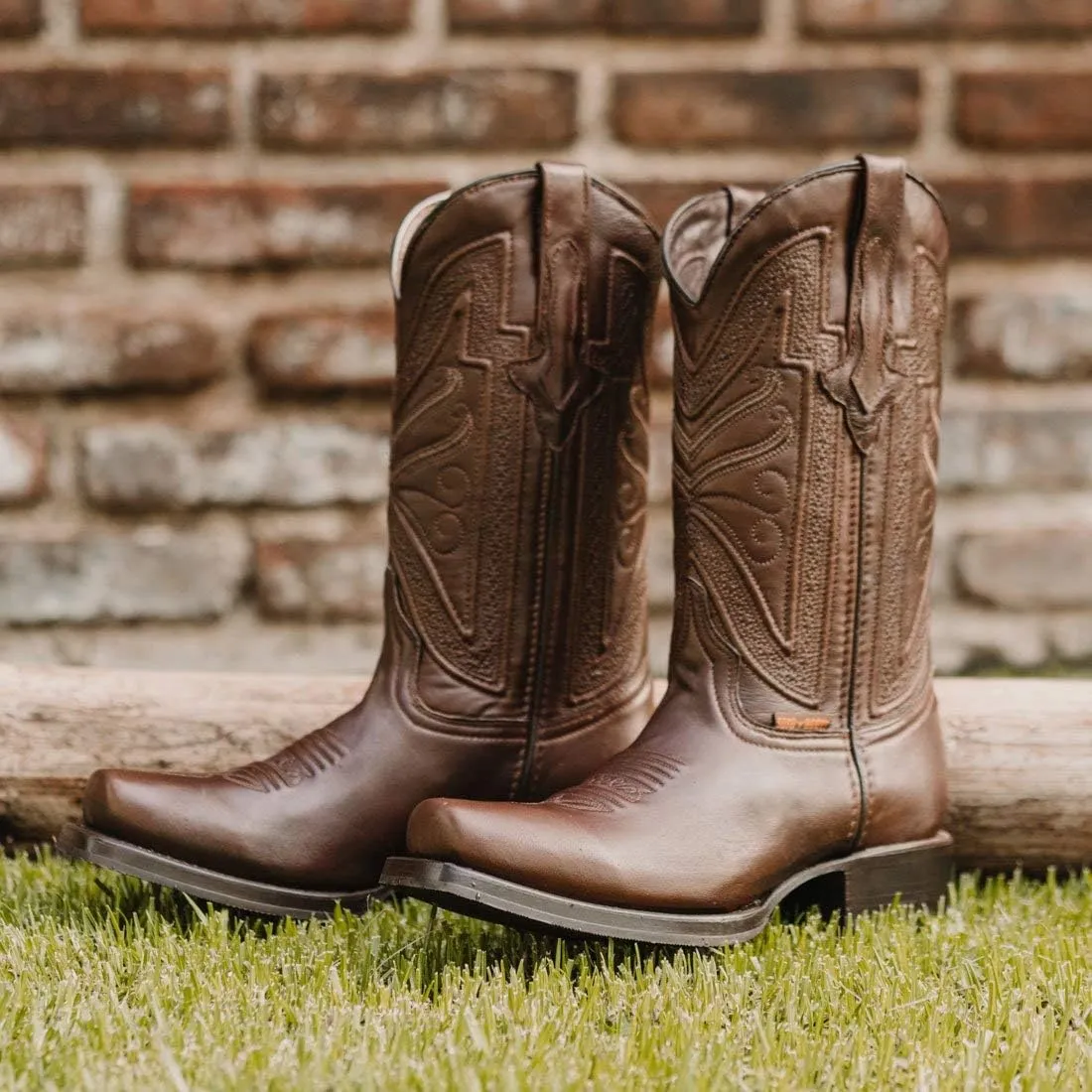 Soto Boots Mens Narrow Square Toe Cowboy Boots, Genuine Leather Men's Cowboy Boots, Brown Western Boots For Men H50029