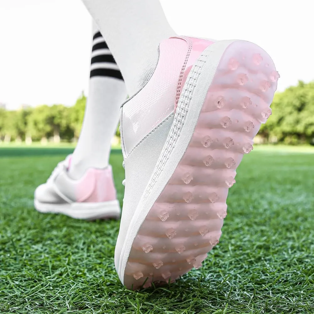 THESTRON Women's Golf Shoes Ladies Golf Sports Sneakers Spikes Women Golf Wears Spikeless Girls Golf Walking Sneakers