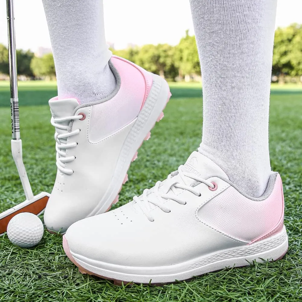 THESTRON Women's Golf Shoes Ladies Golf Sports Sneakers Spikes Women Golf Wears Spikeless Girls Golf Walking Sneakers
