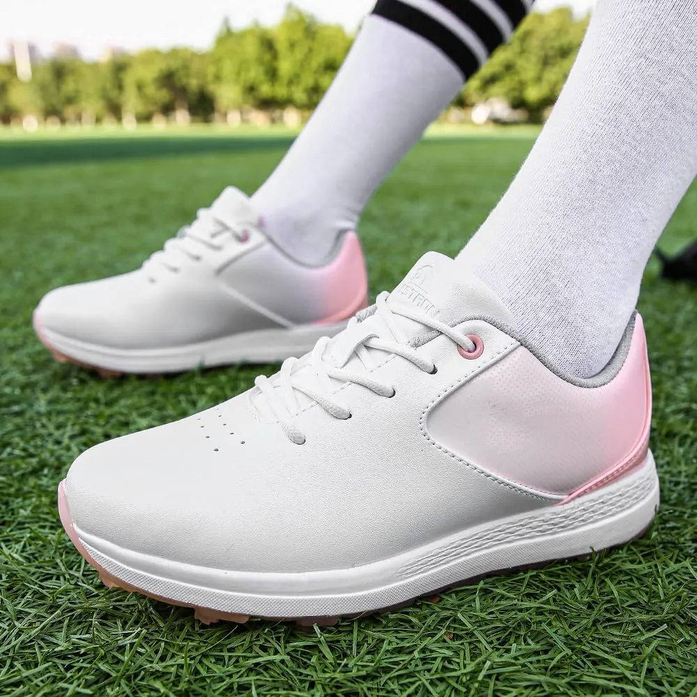 THESTRON Women's Golf Shoes Ladies Golf Sports Sneakers Spikes Women Golf Wears Spikeless Girls Golf Walking Sneakers