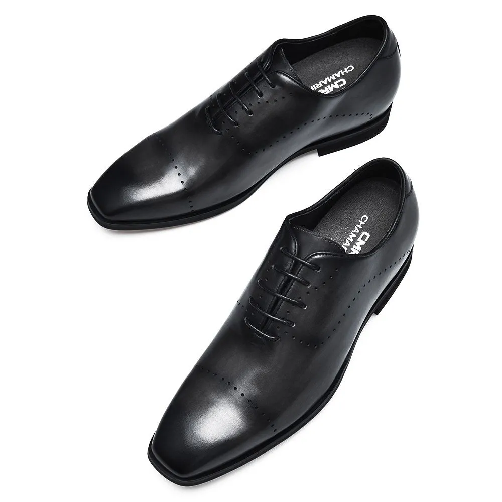 This item only ships to the United States -7CM/2.76 Inches CMR CHAMARIPA Dress Elevator Shoes For Men Extra Heightening Shoes Men Black Leather Oxfords