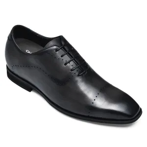 This item only ships to the United States -7CM/2.76 Inches CMR CHAMARIPA Dress Elevator Shoes For Men Extra Heightening Shoes Men Black Leather Oxfords