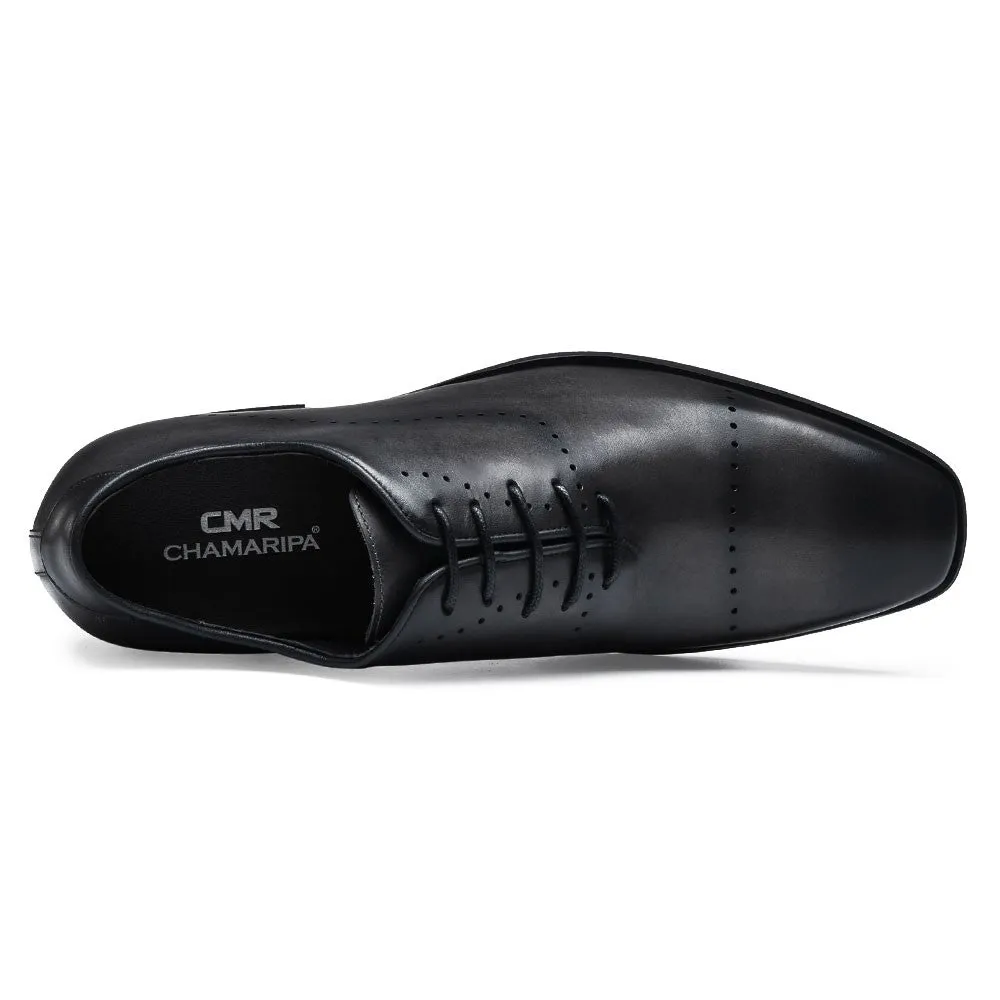 This item only ships to the United States -7CM/2.76 Inches CMR CHAMARIPA Dress Elevator Shoes For Men Extra Heightening Shoes Men Black Leather Oxfords