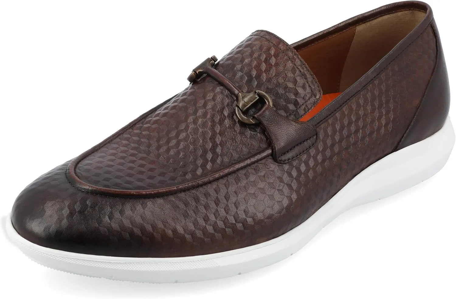 Thomas & Vine Mens Leather Moc Toe Slip-on Bit Loafer Burns Lightweight Tru Comfort Foam Casual Dress Shoe