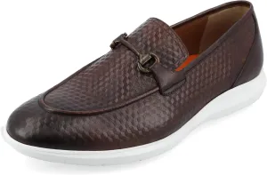 Thomas & Vine Mens Leather Moc Toe Slip-on Bit Loafer Burns Lightweight Tru Comfort Foam Casual Dress Shoe