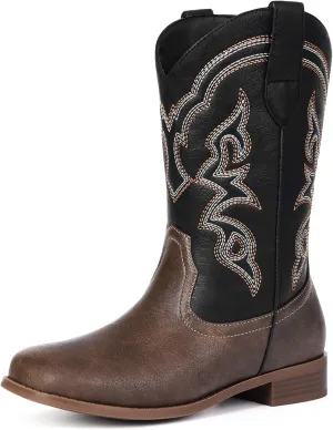 Toddler Girls Cowboy Boots - Cowgirl Western Boot for Kids Mid Calf Riding Shoes Little Kid/Big Kid