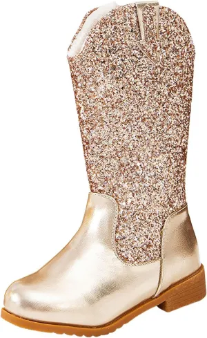 Toddler Girls Cowgirl Boots Western Glitter Cowboy Boot Ankle Boots Little Kids Big Kid Party Birthmen Dress Shoes