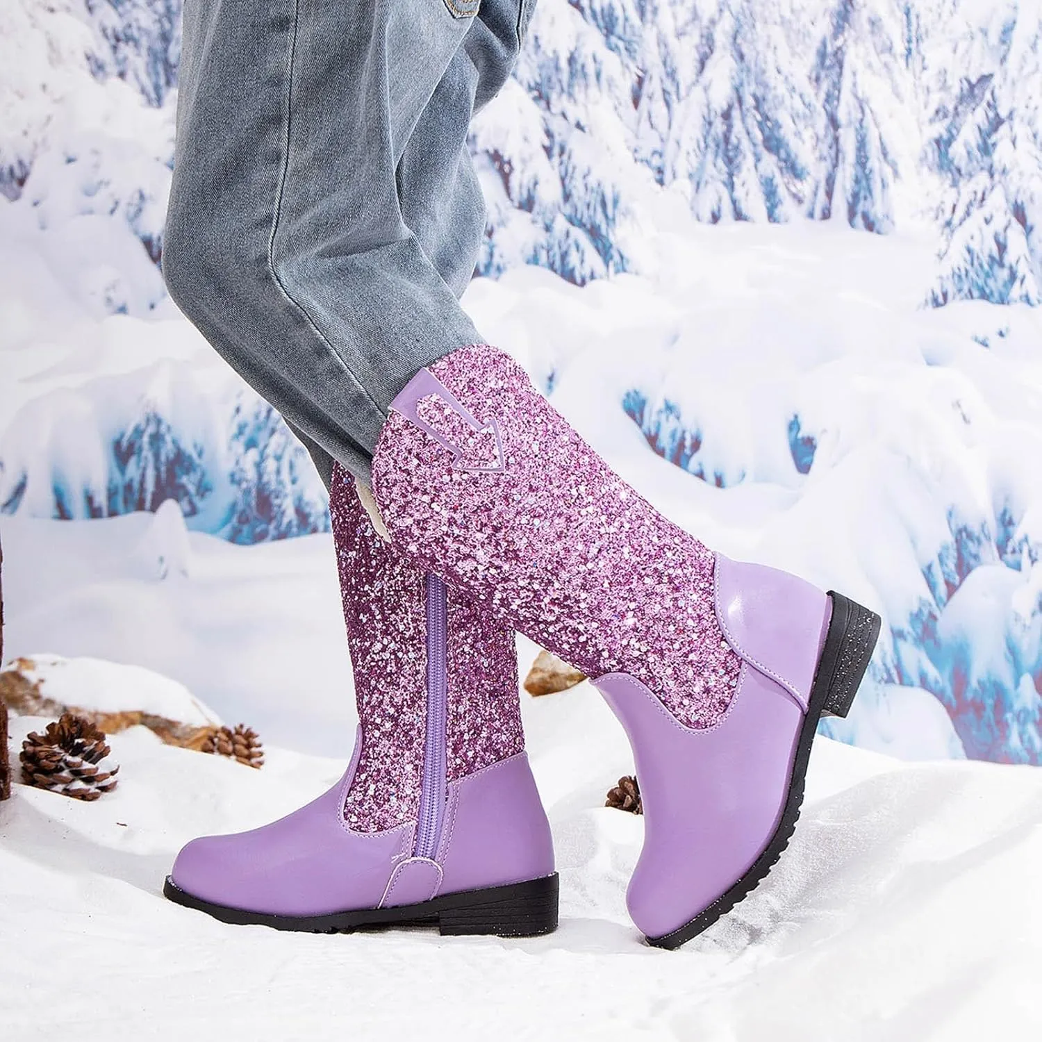 Toddler Girls Cowgirl Boots Western Glitter Cowboy Boot Ankle Boots Little Kids Big Kid Party Birthmen Dress Shoes