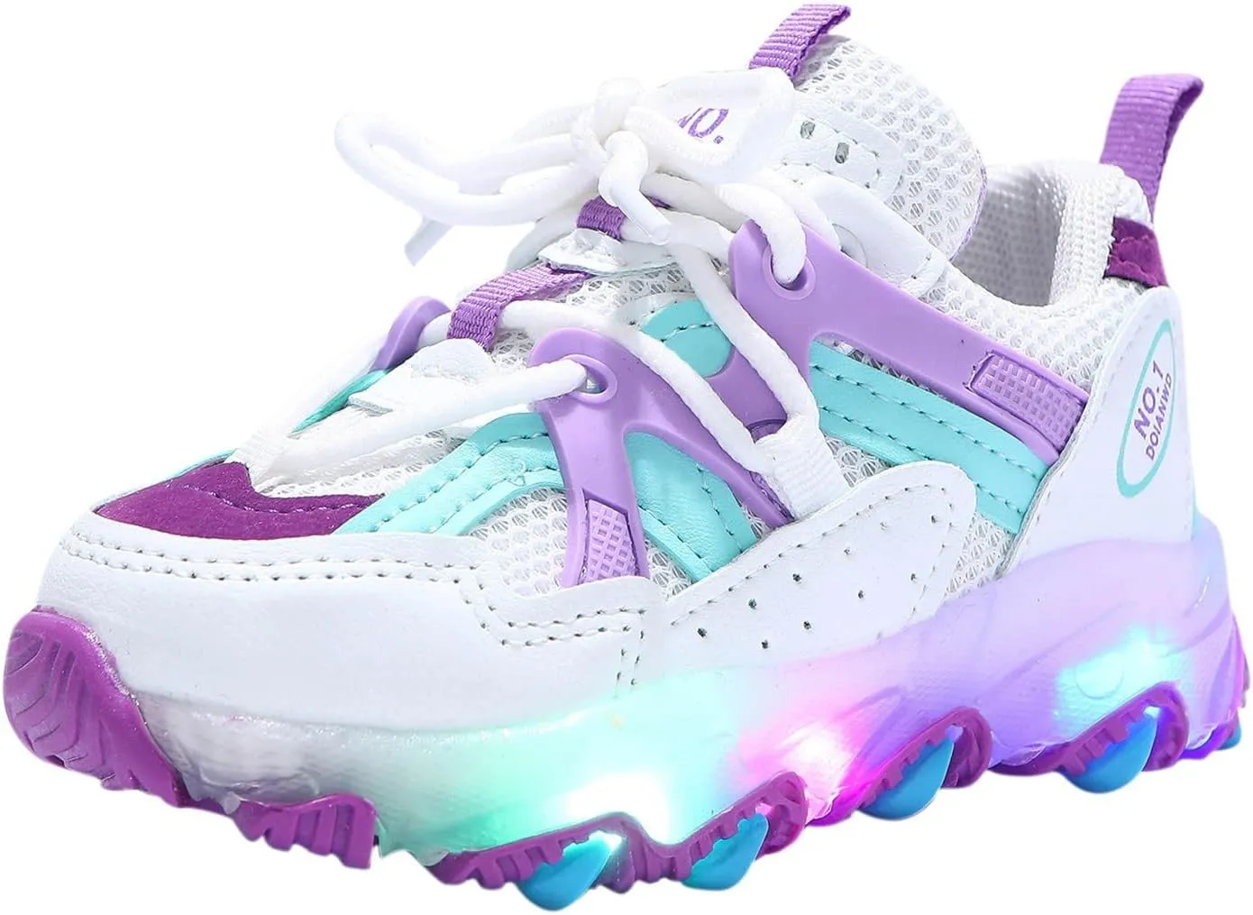 Toddler/Little Kid Sneakers for Boys Girls Light Up Cute Lightweight Breathable Sports Athletic Running Tennis Shoes