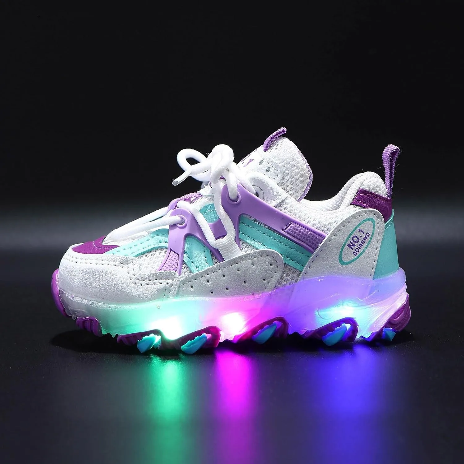 Toddler/Little Kid Sneakers for Boys Girls Light Up Cute Lightweight Breathable Sports Athletic Running Tennis Shoes