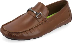 Vance Mens Holden Slip-on Bit Driving Loafer Tru Comfort Foam Square Toe Flat Rubber Sole Casual Dress Shoes