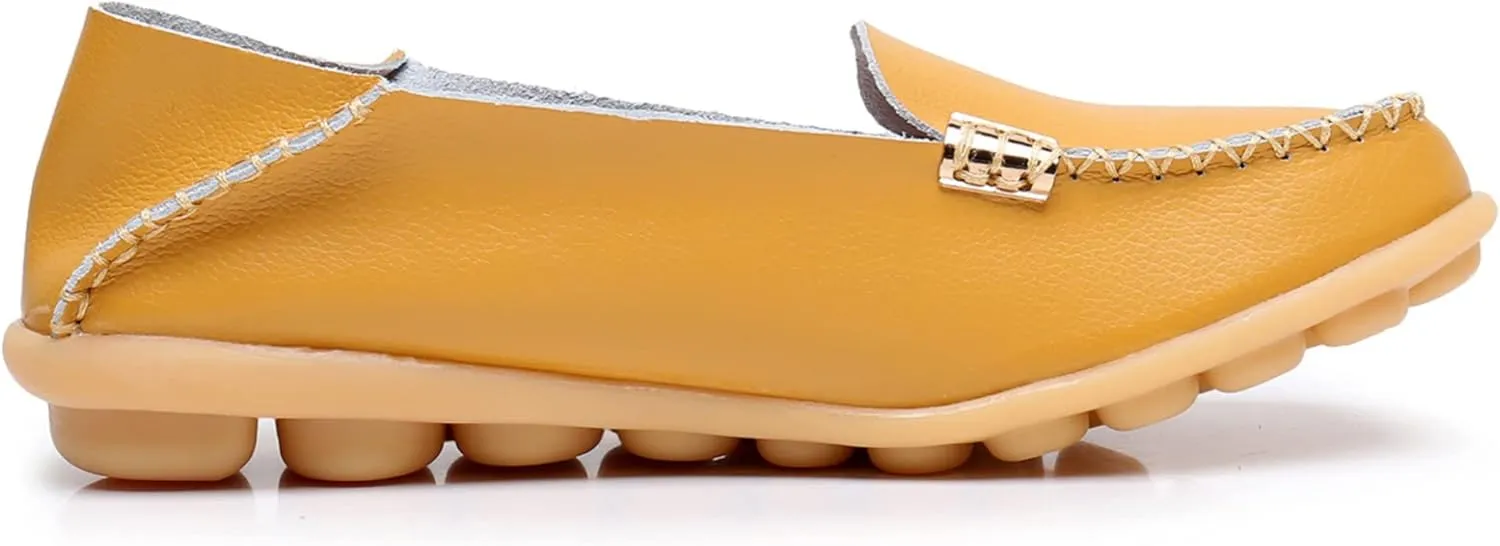 VenusCelia Women's Natural 2 Comfort Walking Flat Loafer
