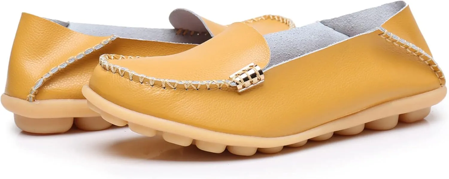 VenusCelia Women's Natural 2 Comfort Walking Flat Loafer
