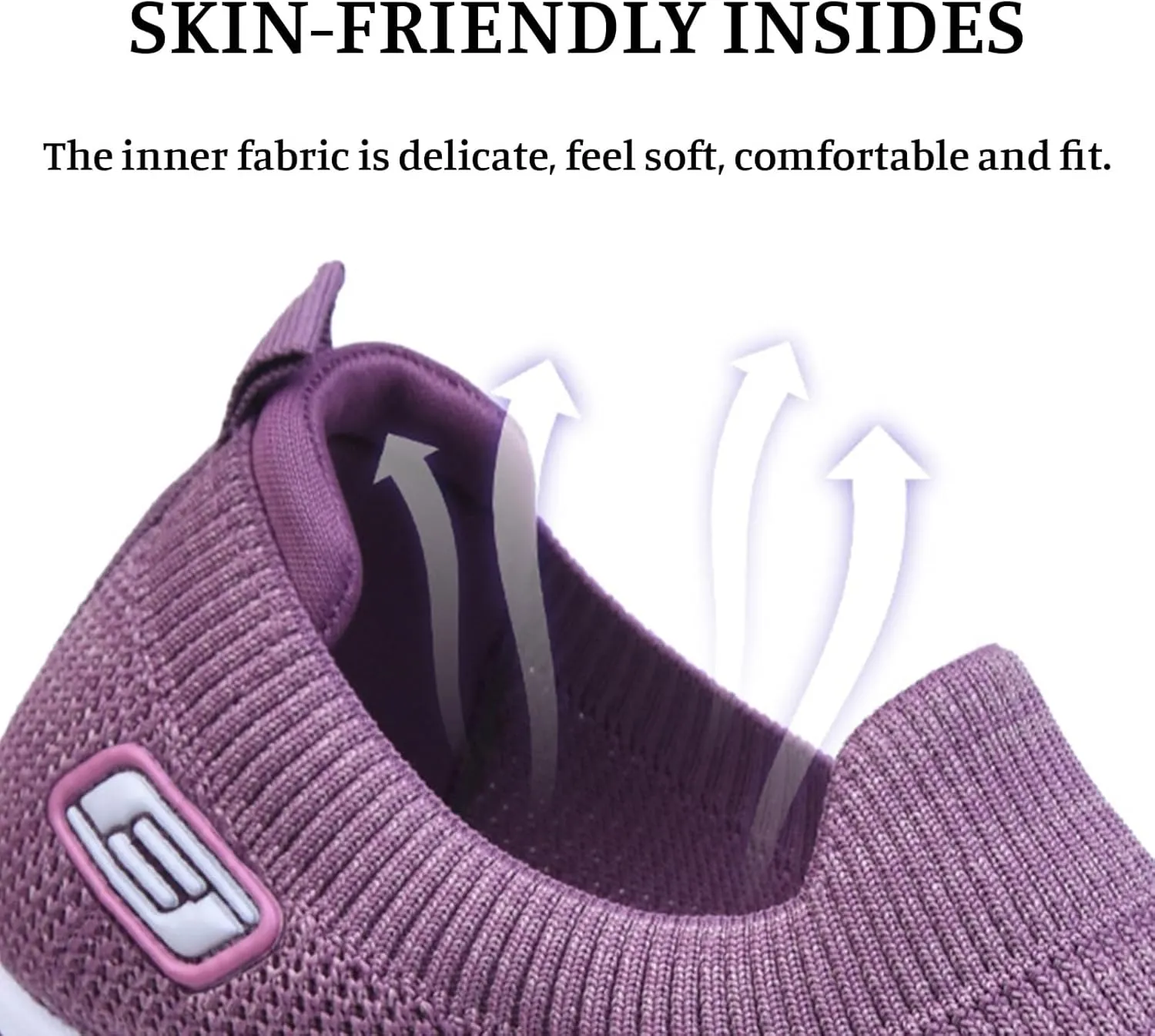 Walking Shoes for Women Knit Breathable Mesh Trainers Sneakers,Go Walk Arch Support Slip On Fashion Shoes,Lightweight Comfort Air Cushion Athletic Sneakers for Outdoor Running Jogging
