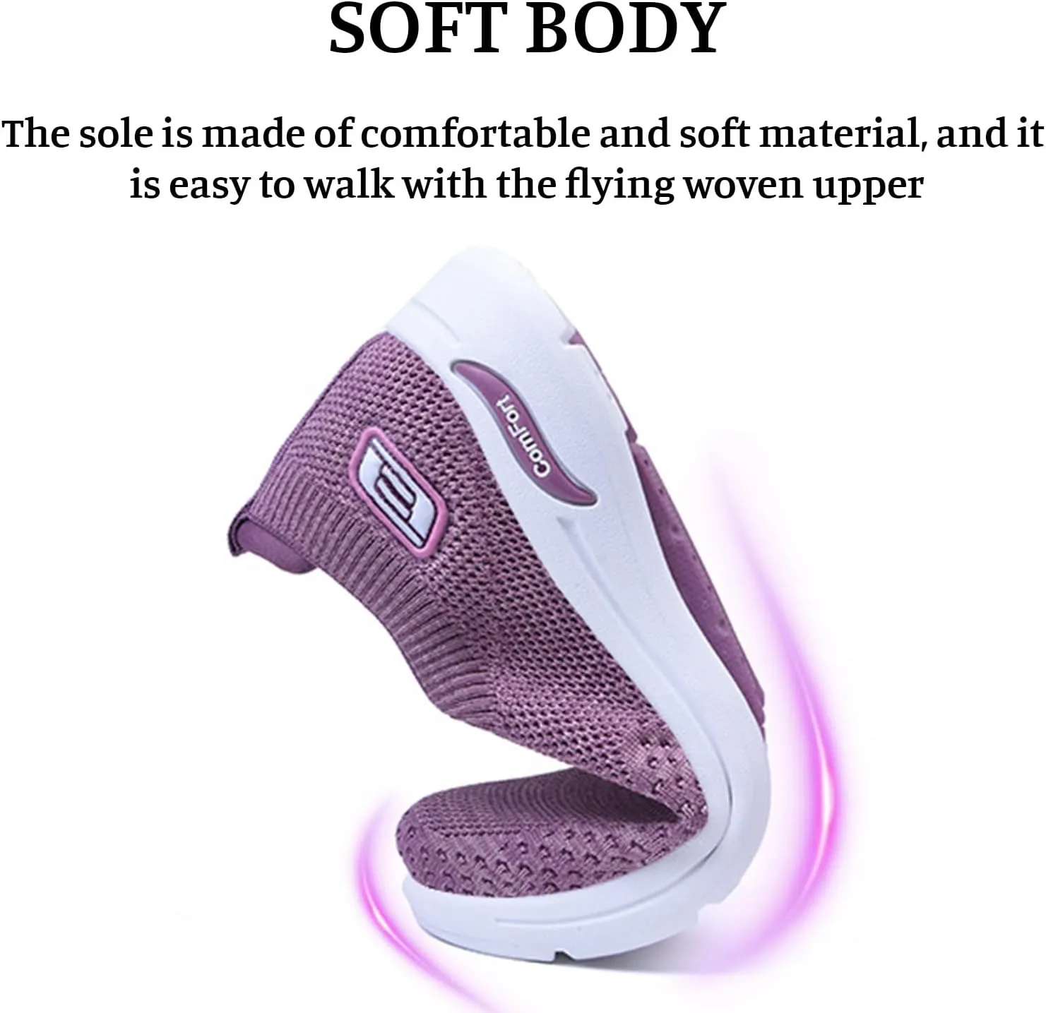Walking Shoes for Women Knit Breathable Mesh Trainers Sneakers,Go Walk Arch Support Slip On Fashion Shoes,Lightweight Comfort Air Cushion Athletic Sneakers for Outdoor Running Jogging