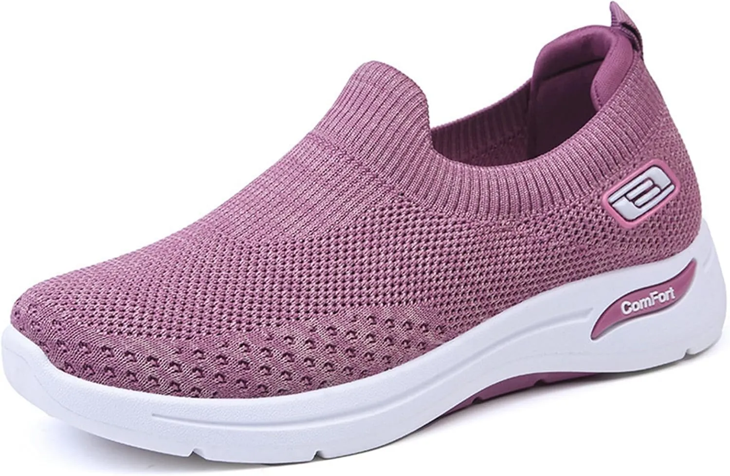 Walking Shoes for Women Knit Breathable Mesh Trainers Sneakers,Go Walk Arch Support Slip On Fashion Shoes,Lightweight Comfort Air Cushion Athletic Sneakers for Outdoor Running Jogging