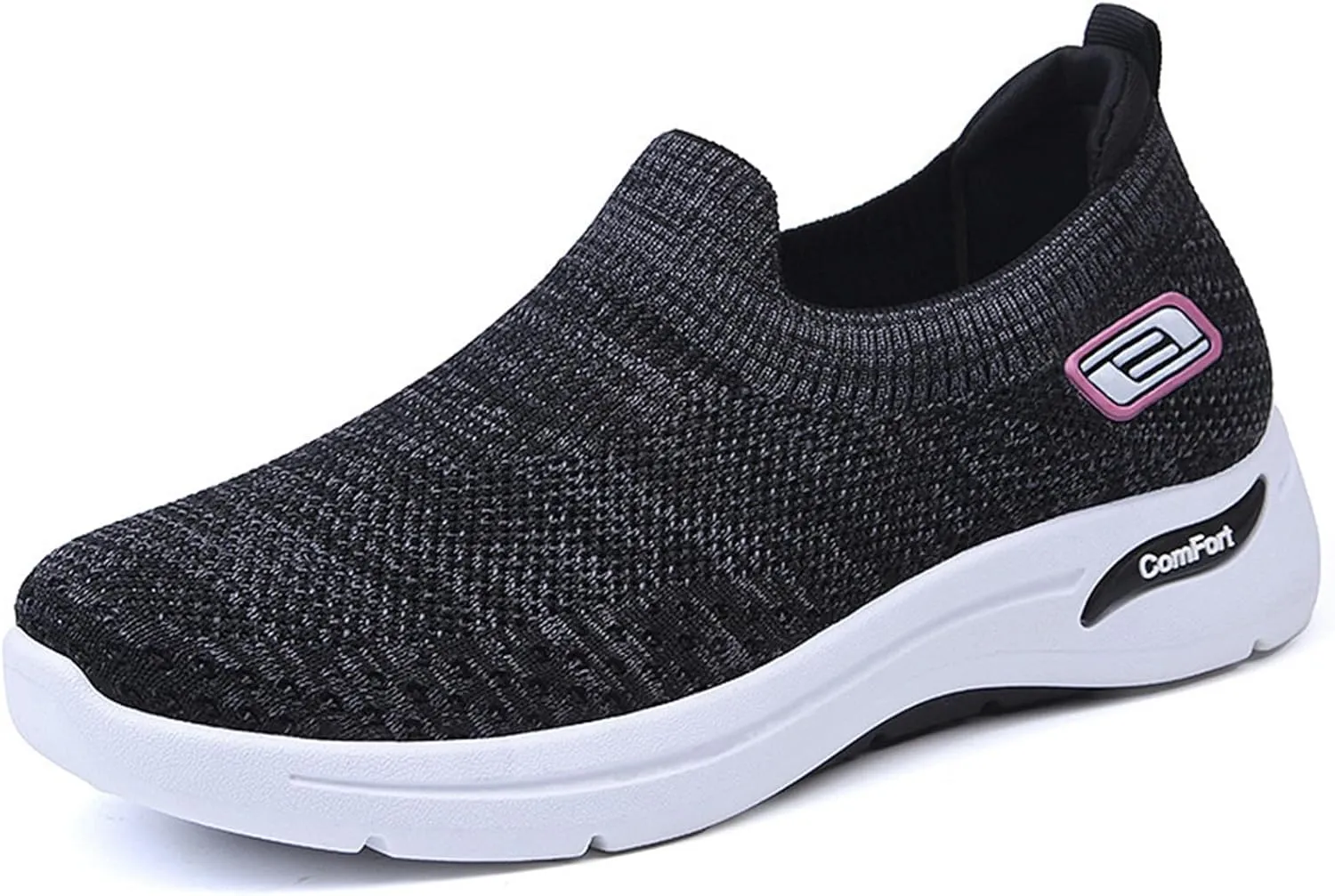 Walking Shoes for Women Knit Breathable Mesh Trainers Sneakers,Go Walk Arch Support Slip On Fashion Shoes,Lightweight Comfort Air Cushion Athletic Sneakers for Outdoor Running Jogging
