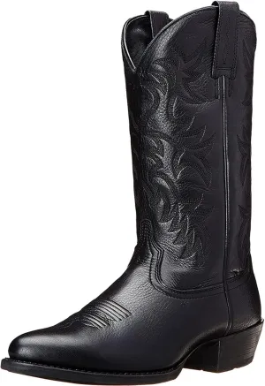 Western Boots Cowboy Boots Retro Embroidered Pointed Square Toe Chunky Block Heel Men Knight Boots Traditional Country Boots