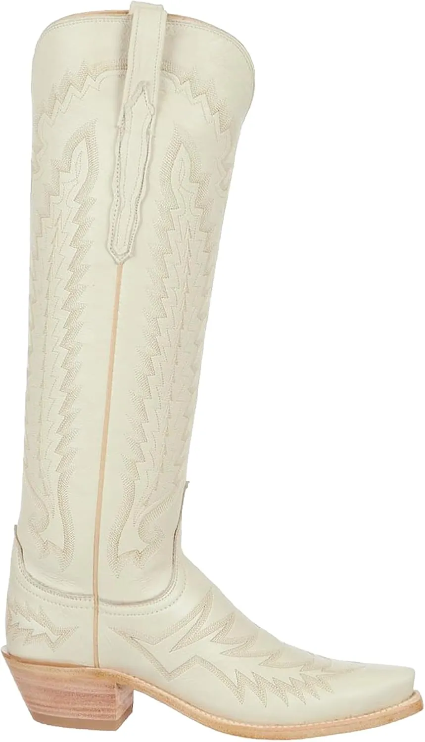 Western Boots Women, Knee High Cowboy Boots for Women Wide Calf Pointed Toe and Low Chunky Heel Cowgirl Boot with Classic Embroidered