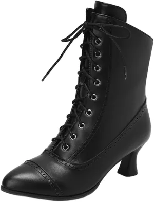 Western Boots Women Womens Ankle Boots Low Heel Fashion Women's British Kitten Heels Side Zipper Motorcycle Boots