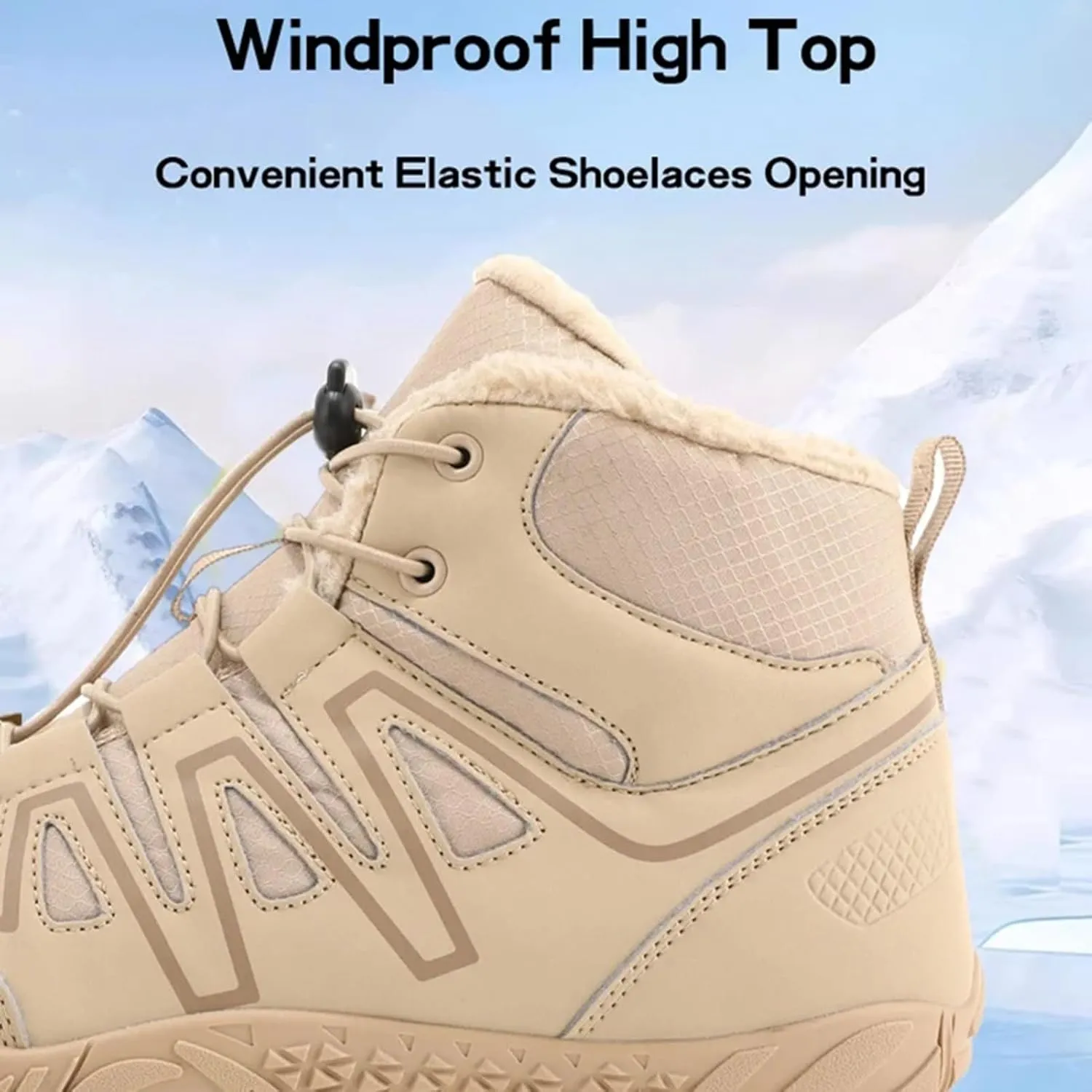 Winter Barefoot Shoes Women Men, Wide Toe Box Non-Slip Trail Running High Warm and Non-Slip Boots, Walking Boots(Black,47)