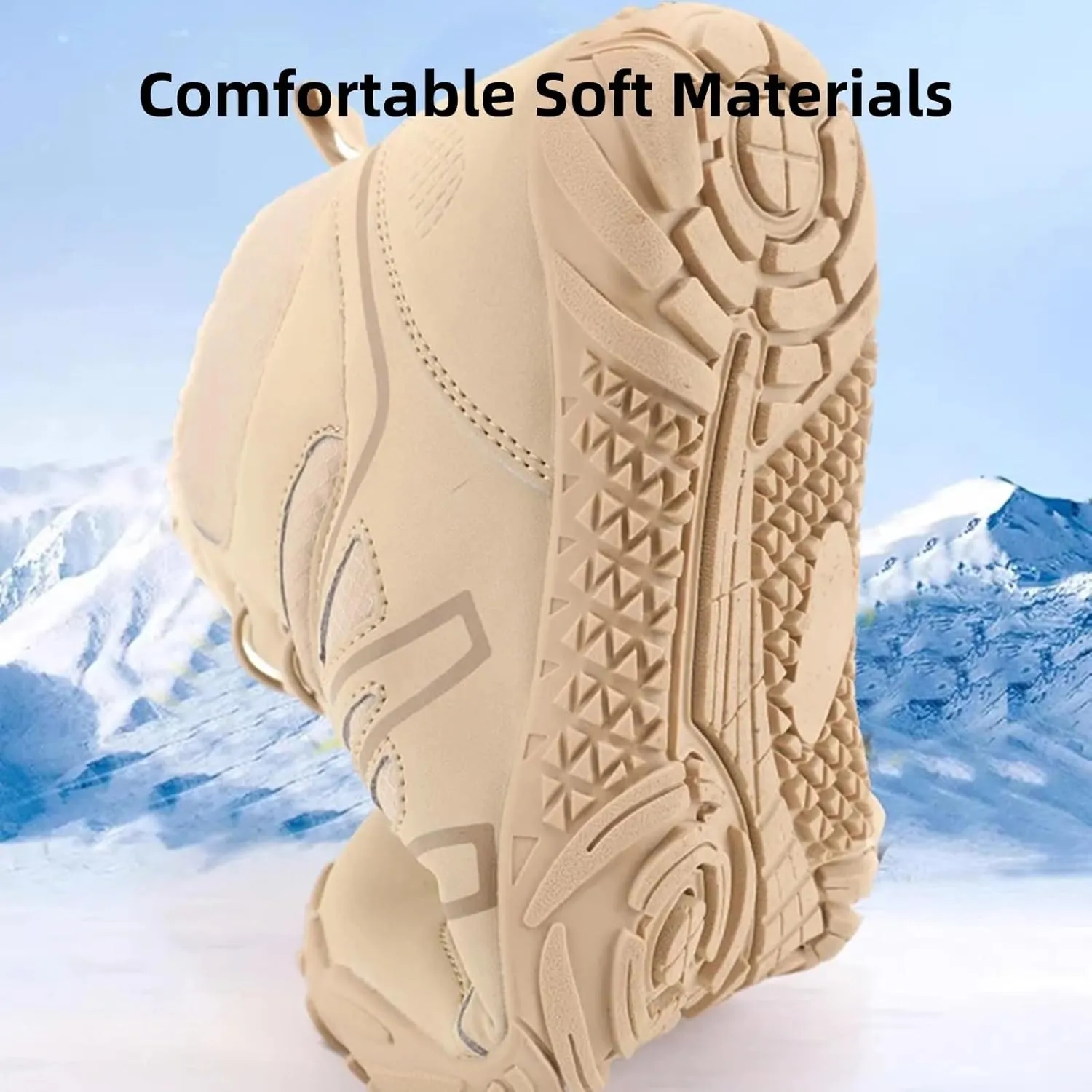 Winter Barefoot Shoes Women Men, Wide Toe Box Non-Slip Trail Running High Warm and Non-Slip Boots, Walking Boots(Black,47)