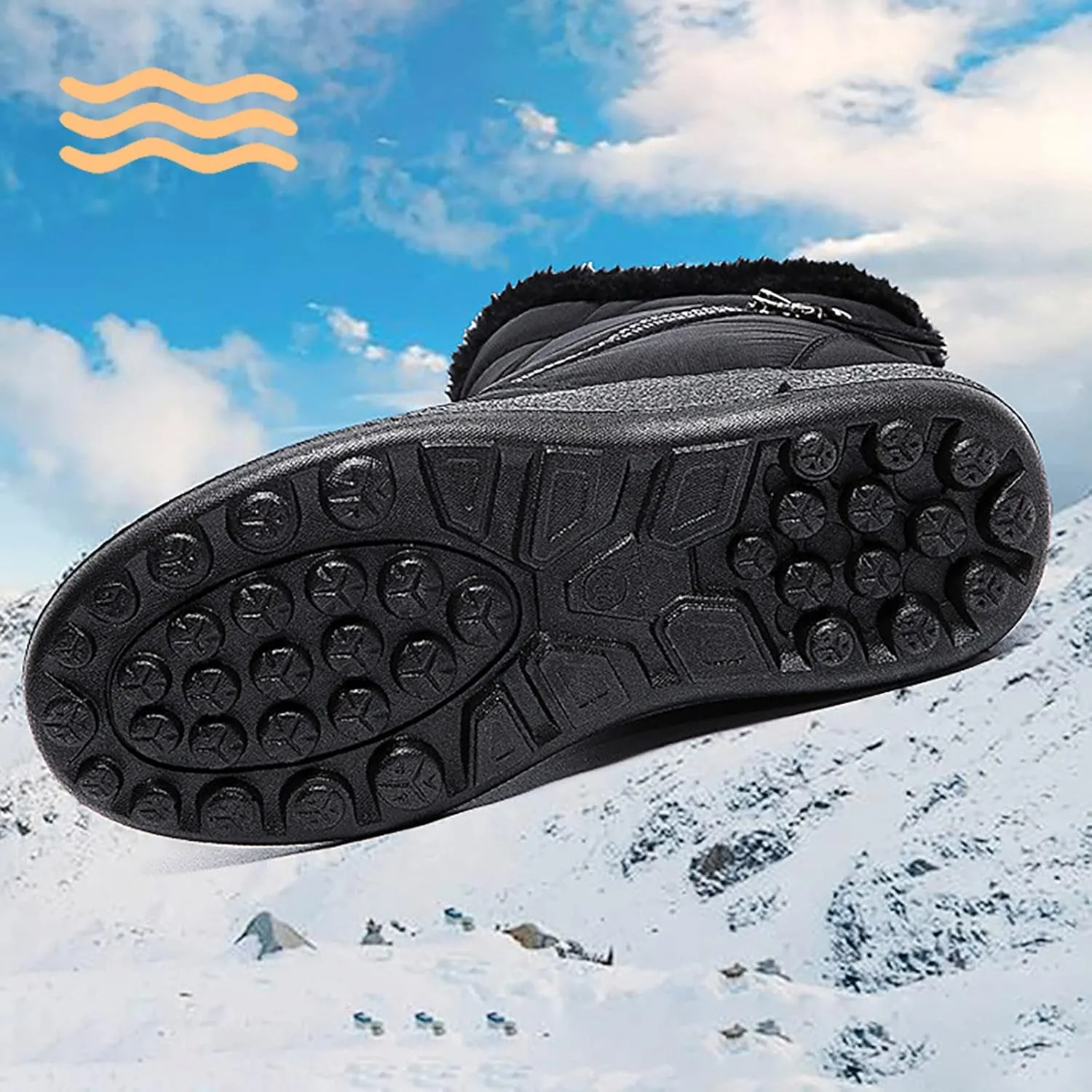 Winter Snow Boots for Women Wide Calf Women's Classic Non-Slip Ankle Snow Boots Black Winter Boots 8.5 Women Outdoor Boots Women Rubber Botas Invierno Mujer Nieve