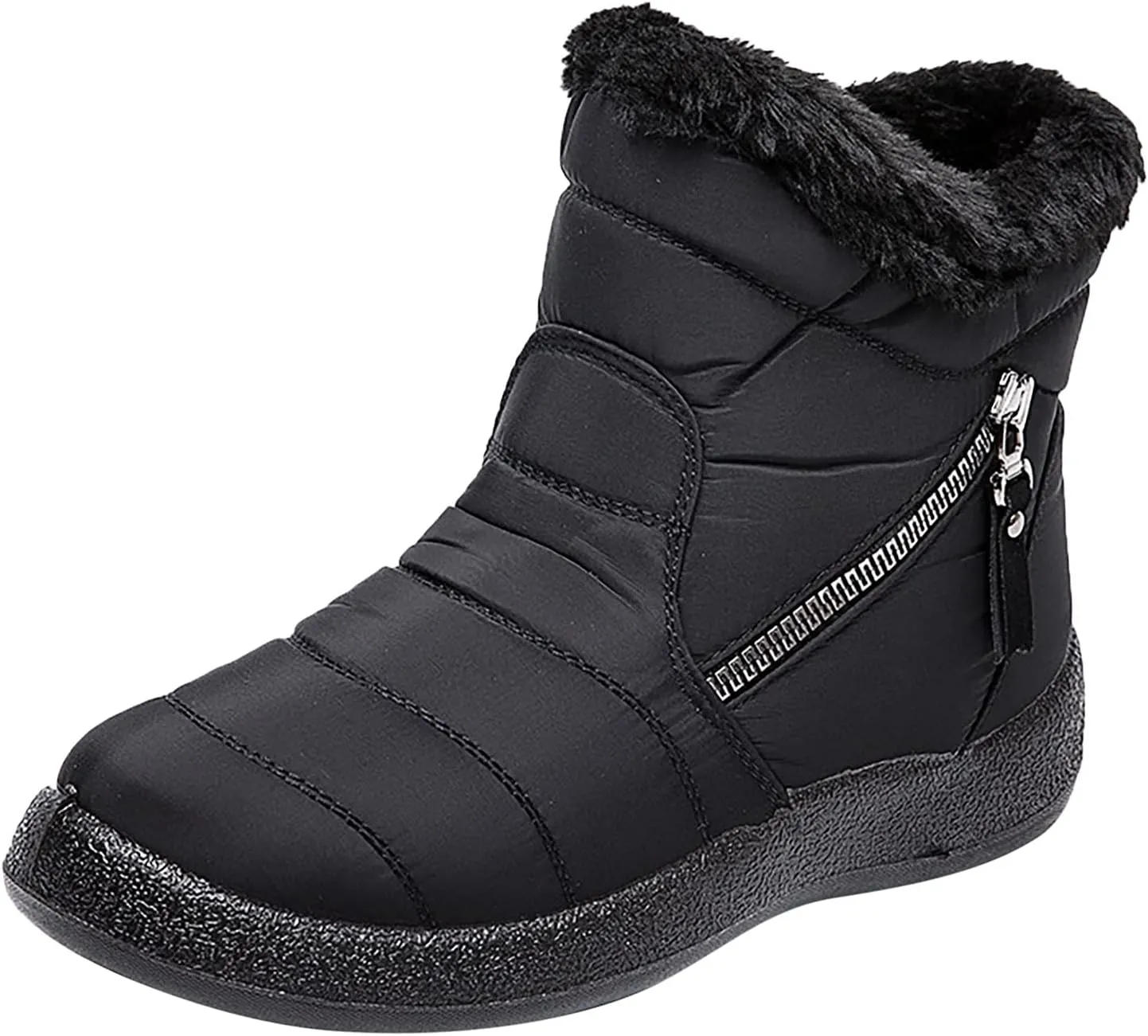 Winter Snow Boots for Women Wide Calf Women's Classic Non-Slip Ankle Snow Boots Black Winter Boots 8.5 Women Outdoor Boots Women Rubber Botas Invierno Mujer Nieve
